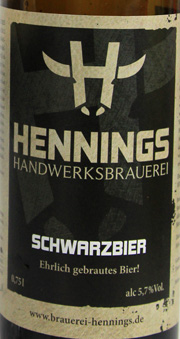 Hennings Schwarzbier Etikett